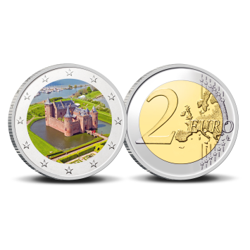 2 euro munt kleur Muiderslot